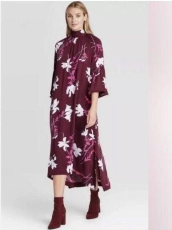 Prologue Dresses & Skirts - New Prologue Floral Mock Tie Neck Long Dress